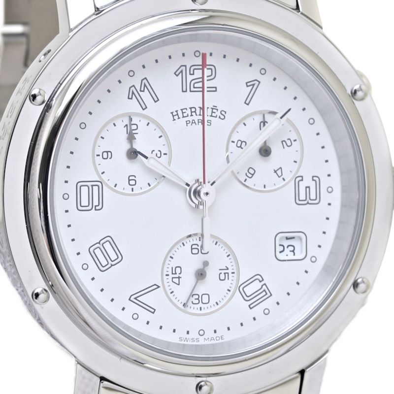 HERMES Clipper Chronograph Stainless Steel Watch