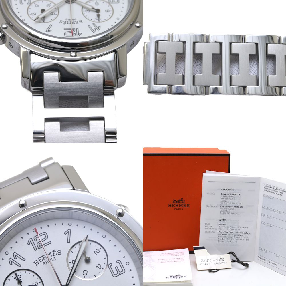 HERMES Clipper Chronograph Stainless Steel Watch