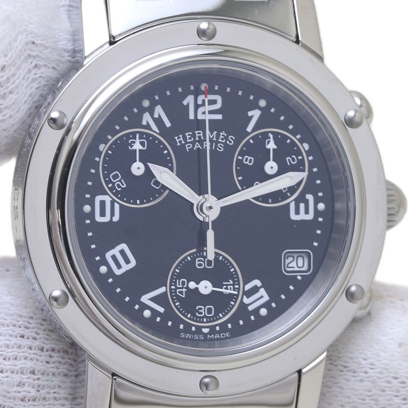 HERMES Clipper Chronograph Stainless Steel Watch