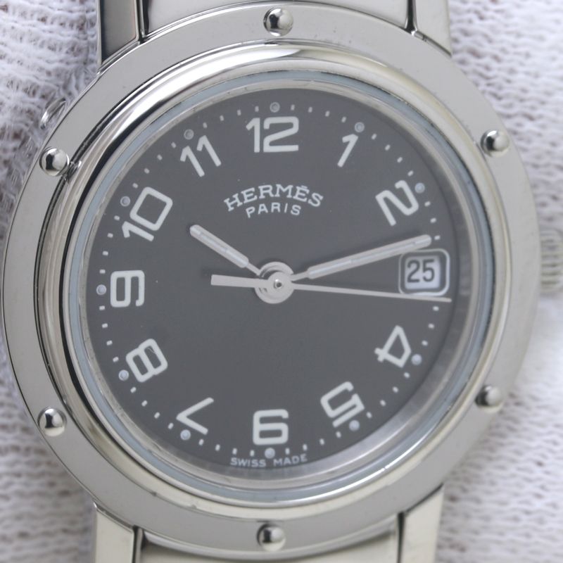 Hermes Stainless Steel Clipper Watch CL4.210