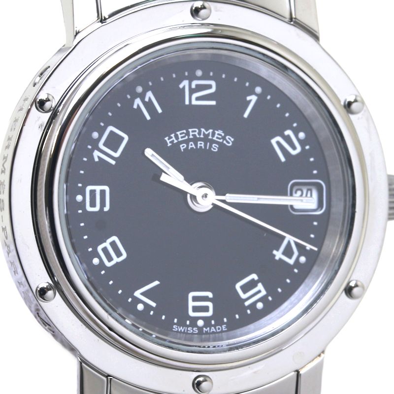 Hermes Stainless Steel Clipper Quartz Watch