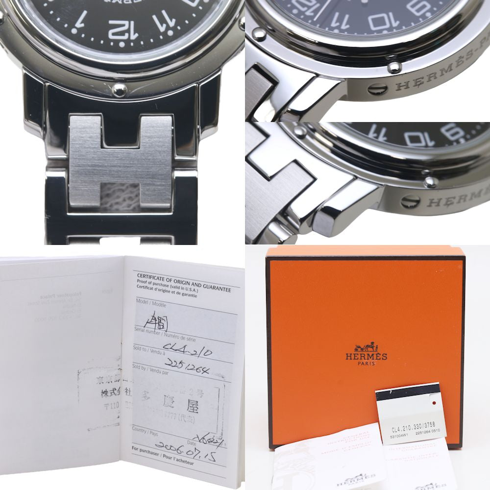 Hermes Stainless Steel Clipper Quartz Watch