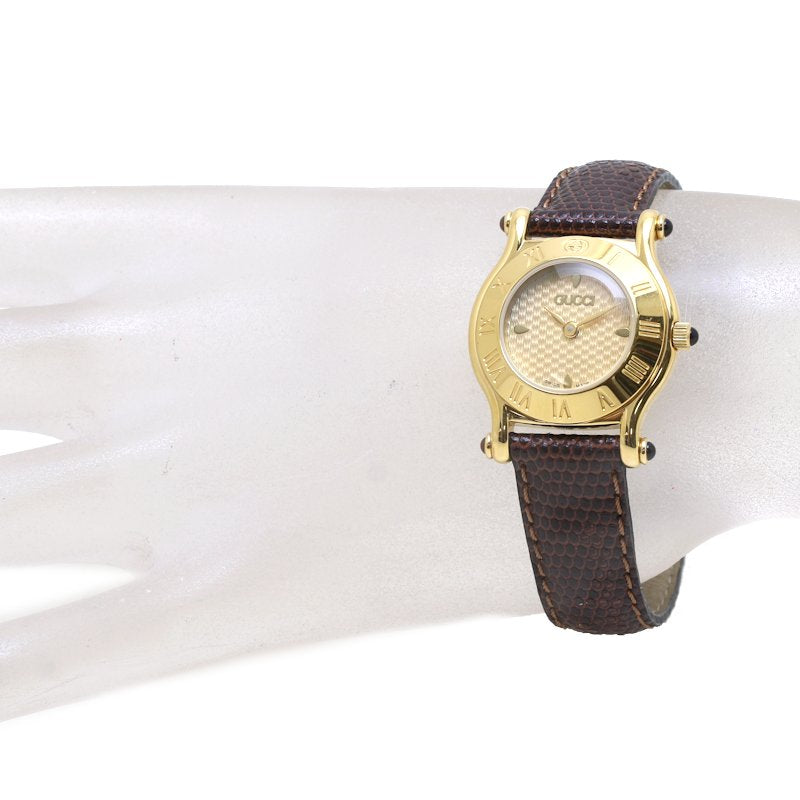 Gucci Gold Plated Round Face Quartz Watch 6500L