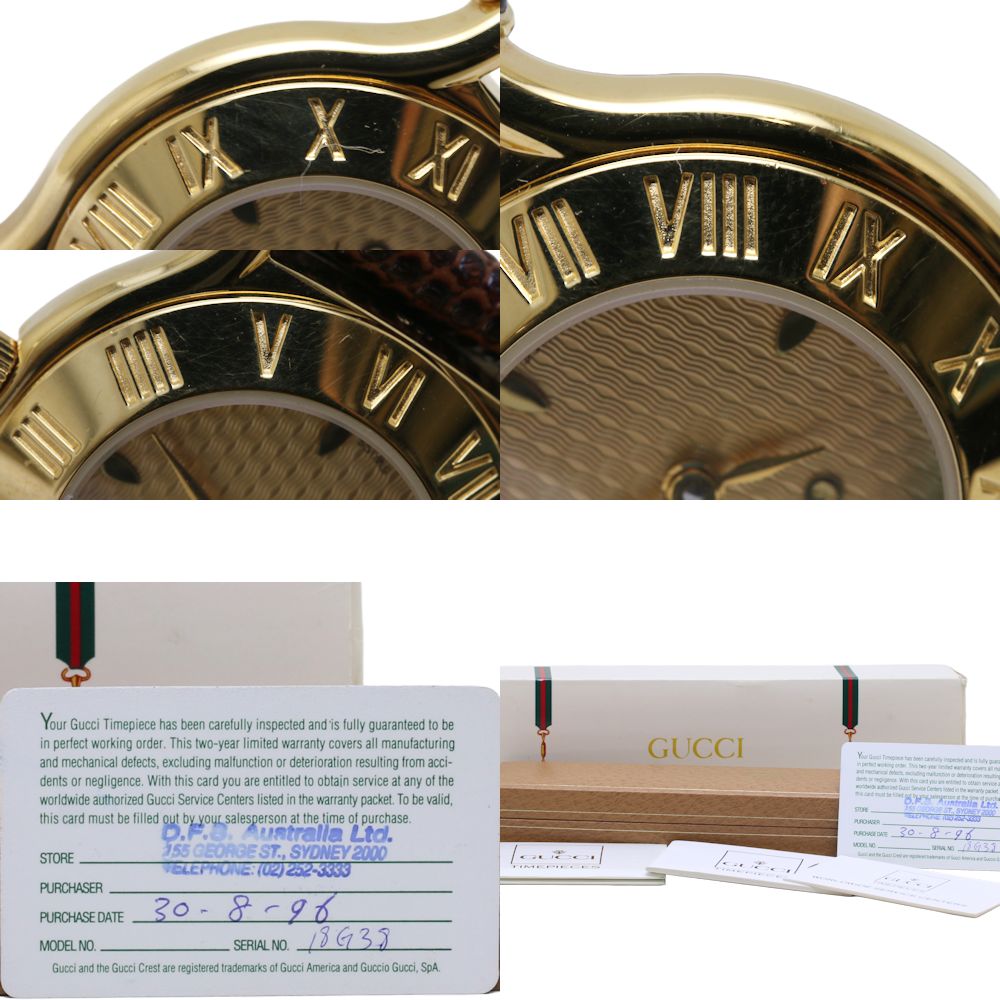 Gucci Gold Plated Round Face Quartz Watch 6500L