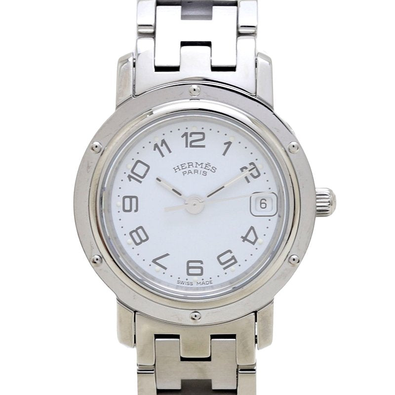 Hermes Clipper Quartz Watch Stainless Steel