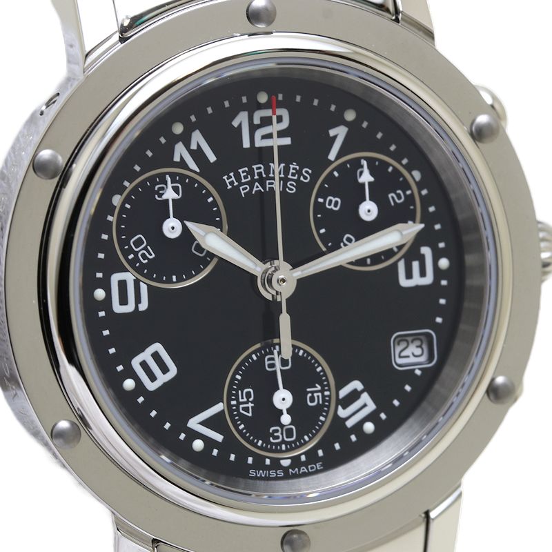 Hermes Clipper Chronograph Stainless Steel Watch