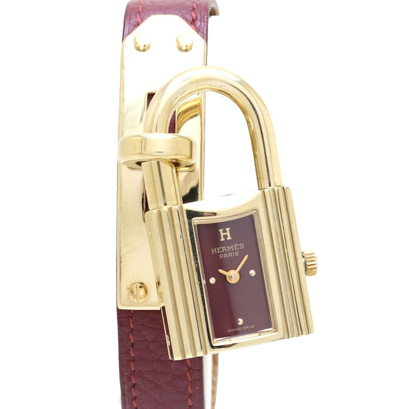 Hermes Kelly Watch Gold Plated Leather Quartz