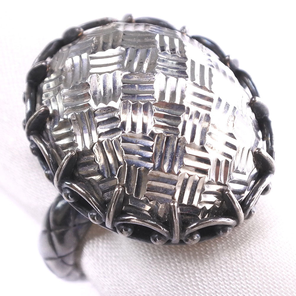 Bottega Veneta Silver 925 Intrecciato Ring