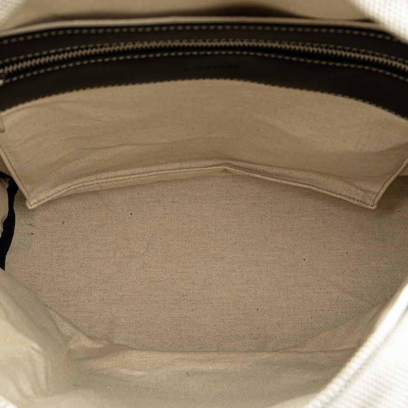 Burberry Canvas Leather Backpack Light Grey Black in Great Condition