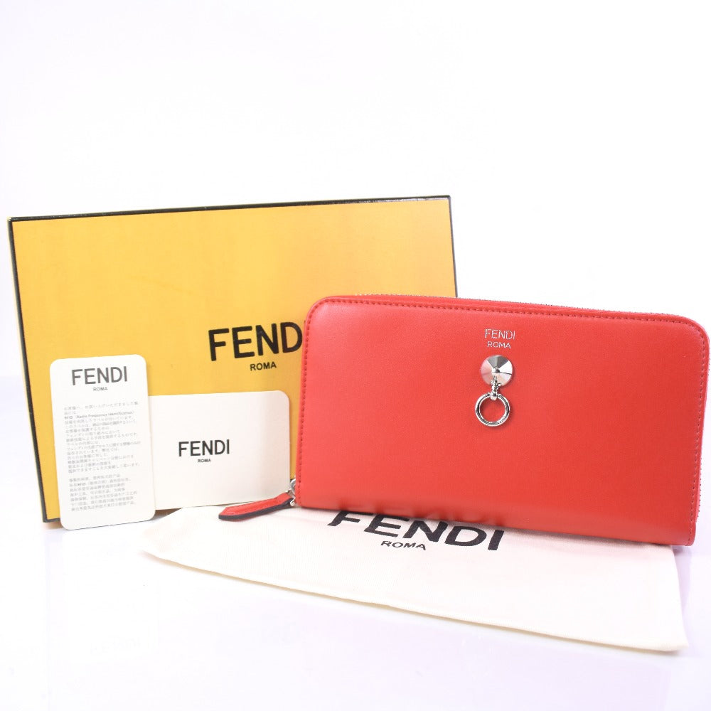 Fendi Dotcom Red Leather Long Wallet