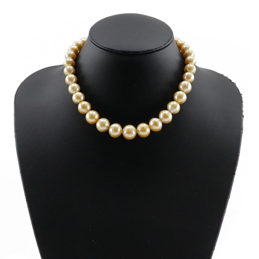 Golden Pearl Necklace Silver