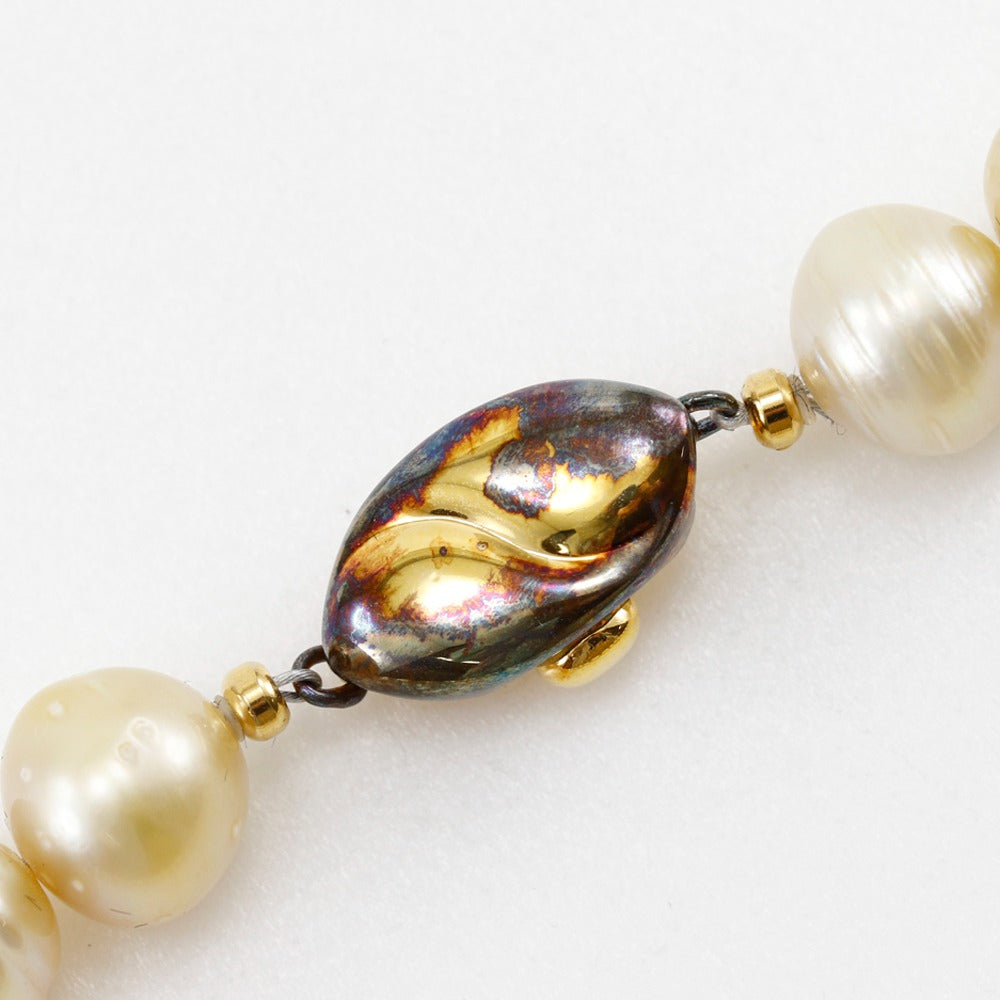 Golden Pearl Necklace Silver