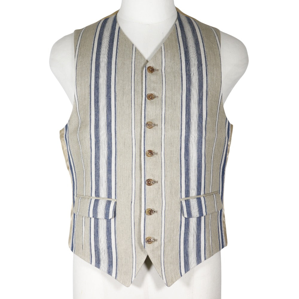 Hermes Stripe Vest Beige Men