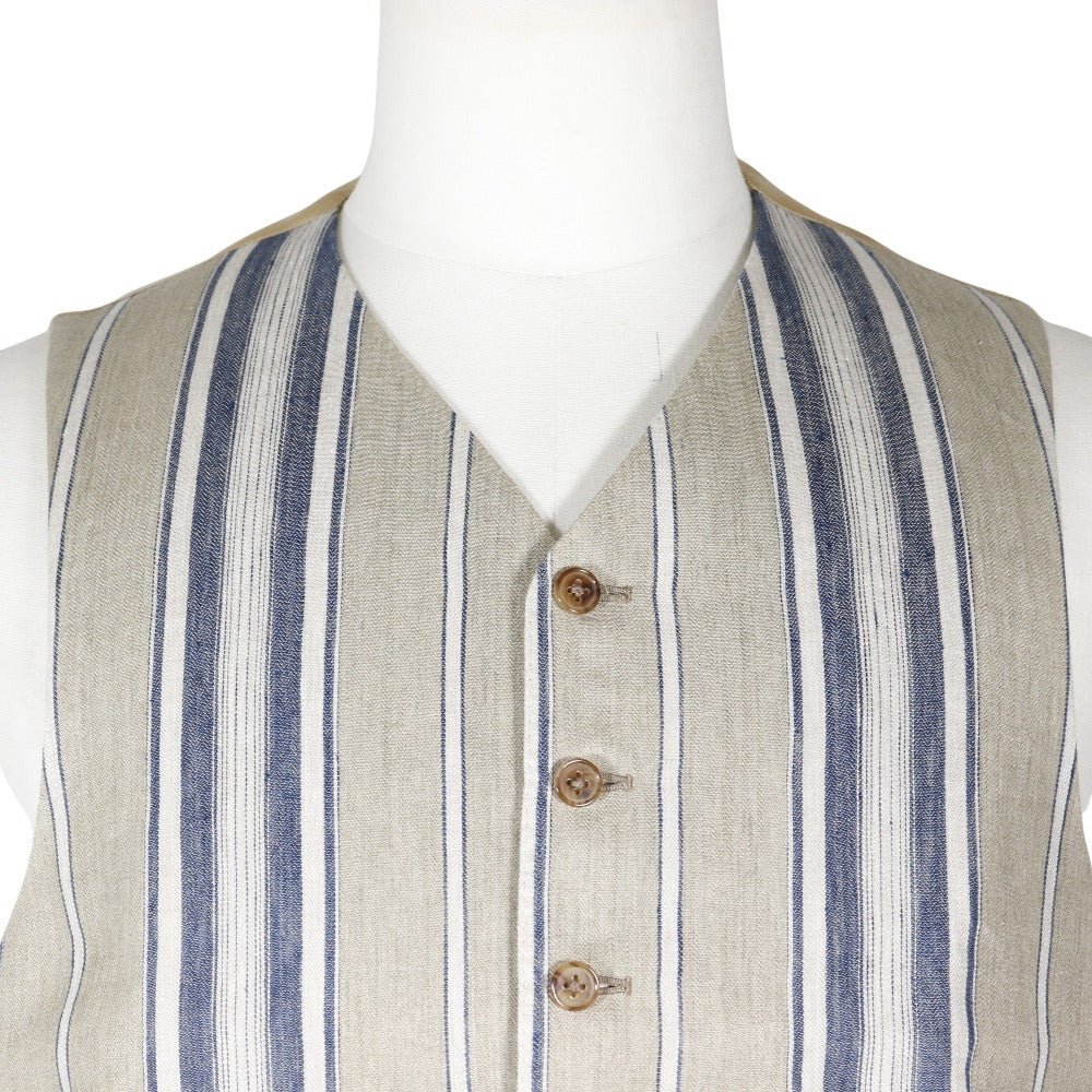 Hermes Stripe Vest Beige Men