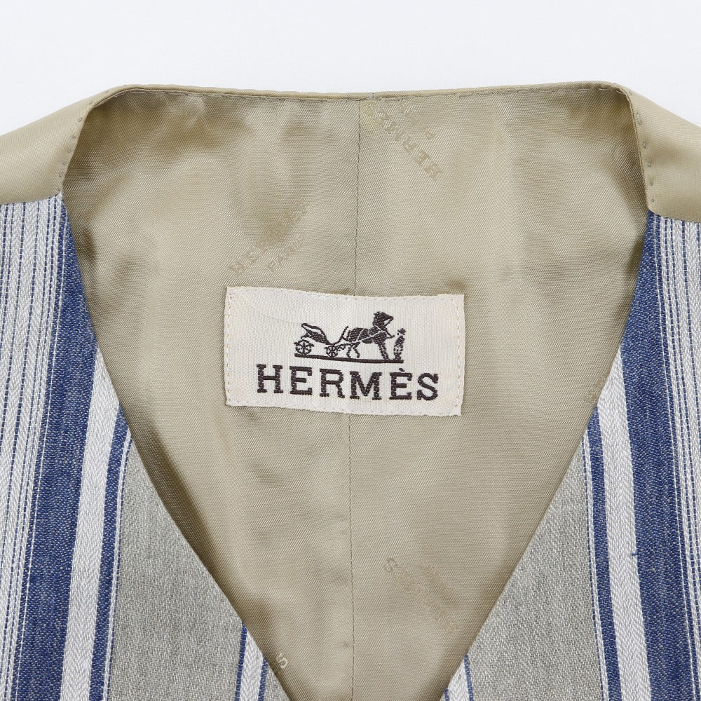 Hermes Stripe Vest Beige Men