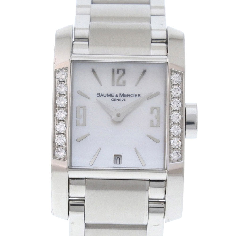 Baume & Mercier Diamant Quartz Watch Stainless Steel Diamond Bezel