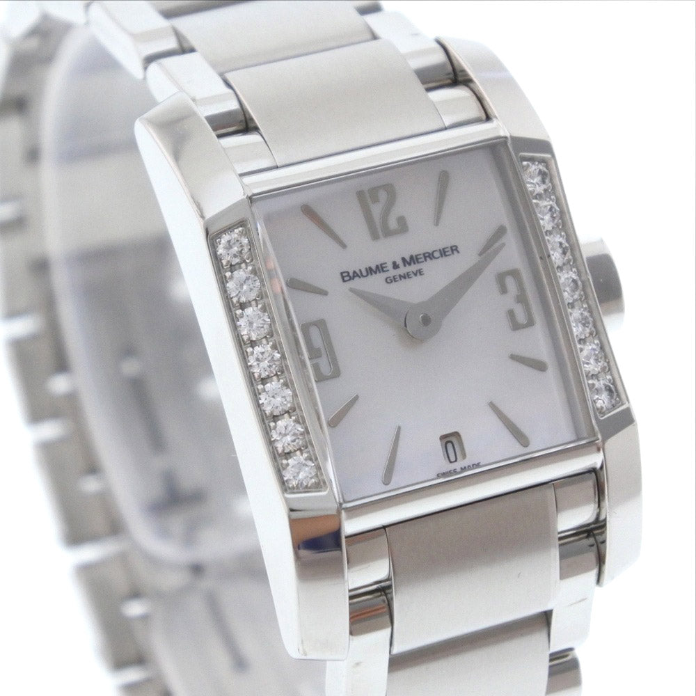 Baume & Mercier Diamant Quartz Watch Stainless Steel Diamond Bezel