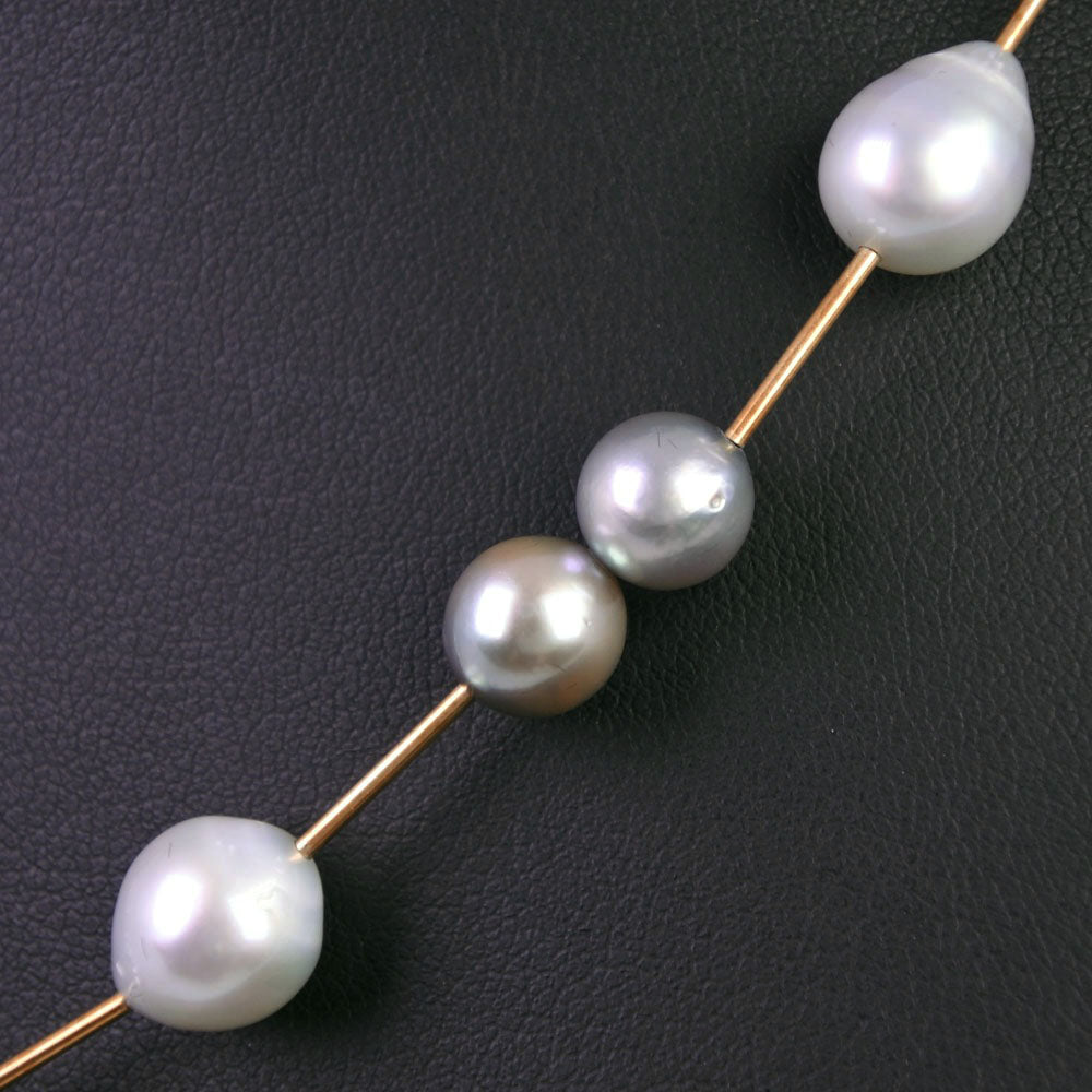 Silver Pearl Necklace 7.5-9.0mm