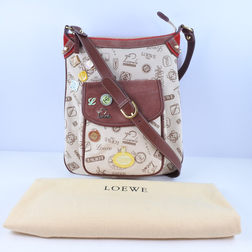 Loewe Suede Pin Badge Shoulder Bag