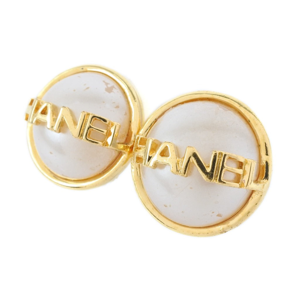 Chanel Gold Plated Faux Pearl Earrings