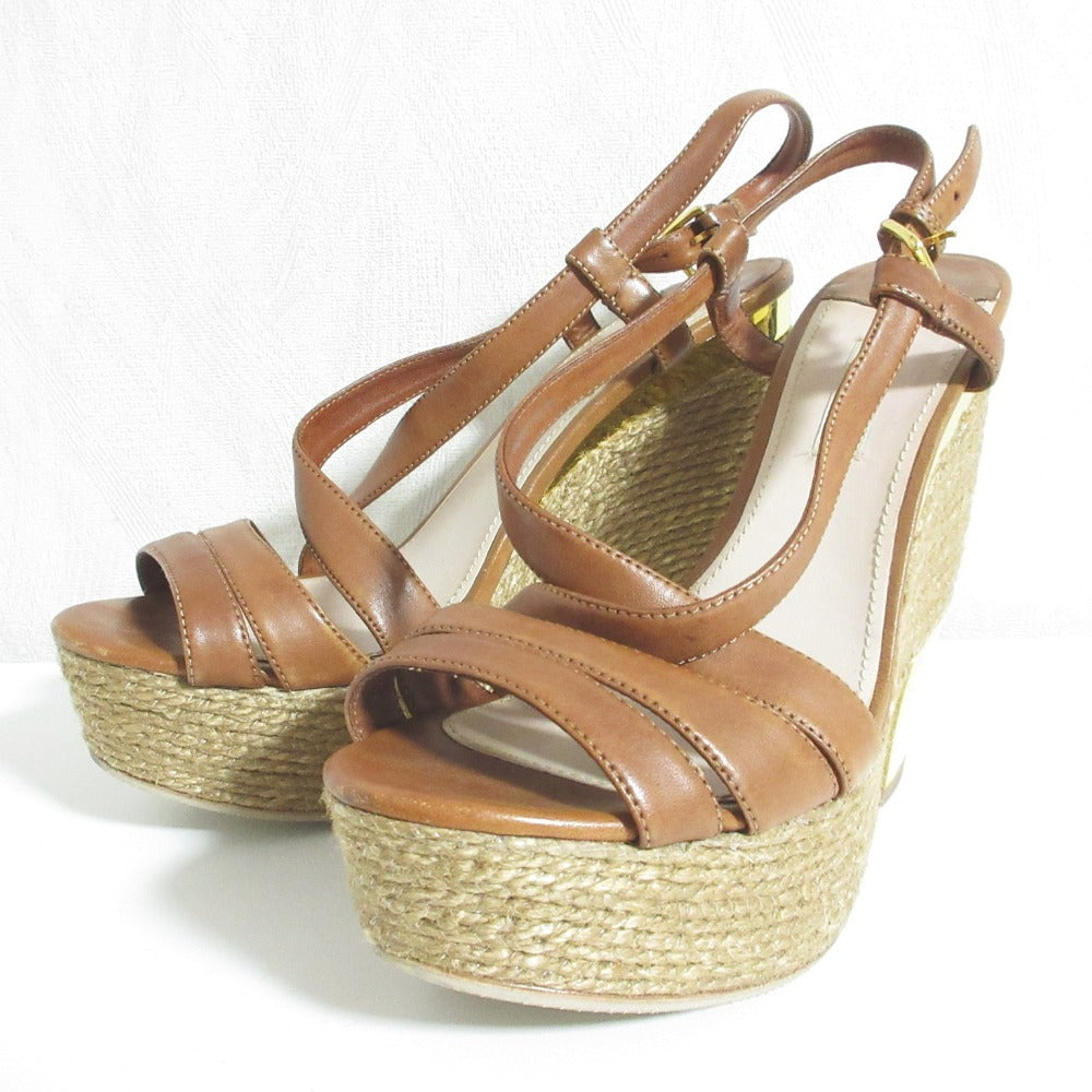 Miu Miu Leather Platform Sandals