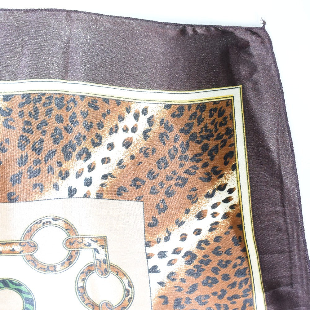 Silk Leopard Print Scarf for Women