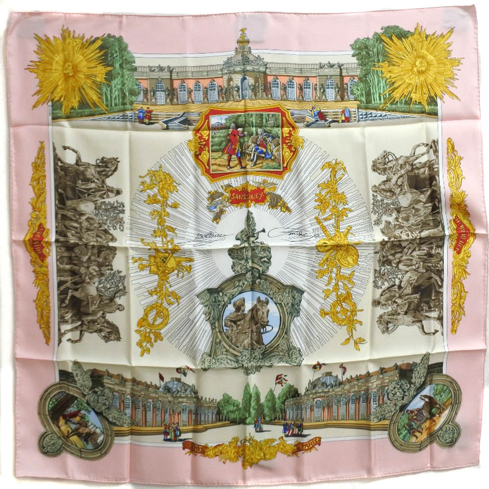 Hermes Silk Scarf Pink