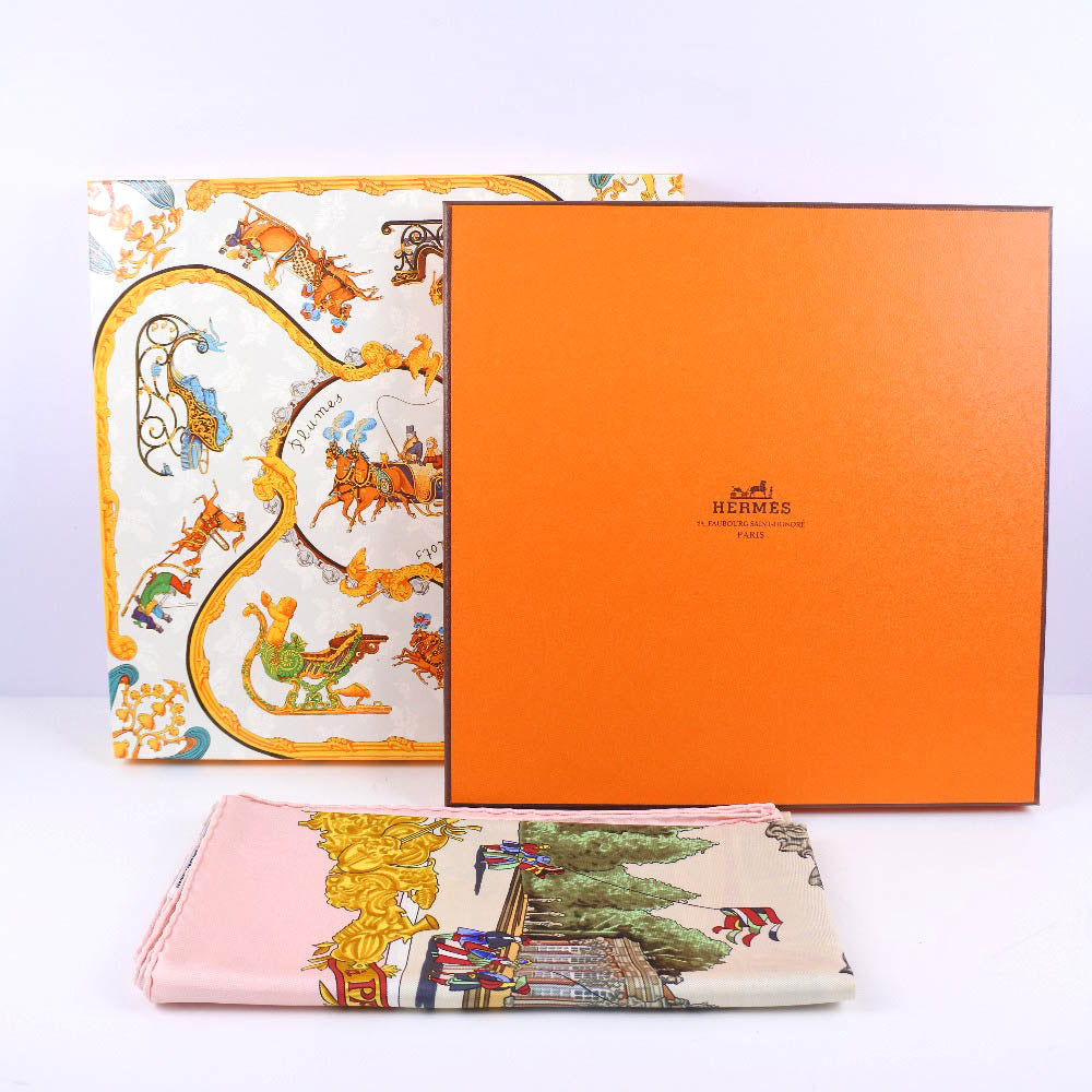 Hermes Silk Scarf Pink