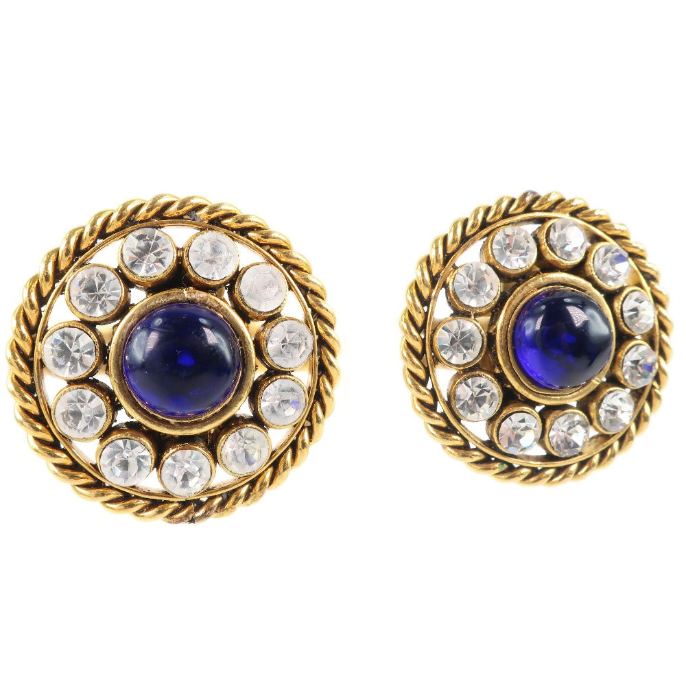 Chanel Gold Plated Rhinestone Earrings