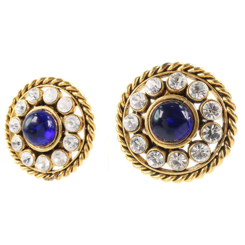 Chanel Gold Plated Rhinestone Earrings