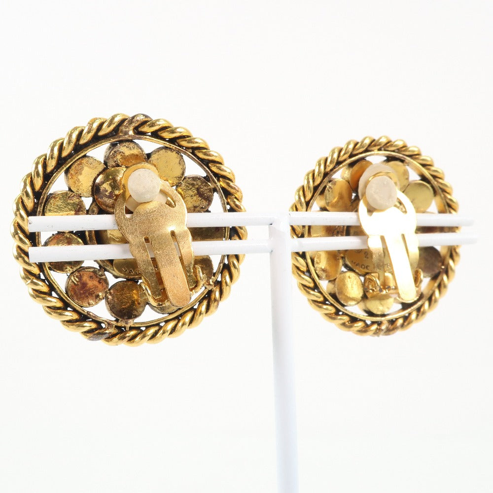 Chanel Gold Plated Rhinestone Earrings