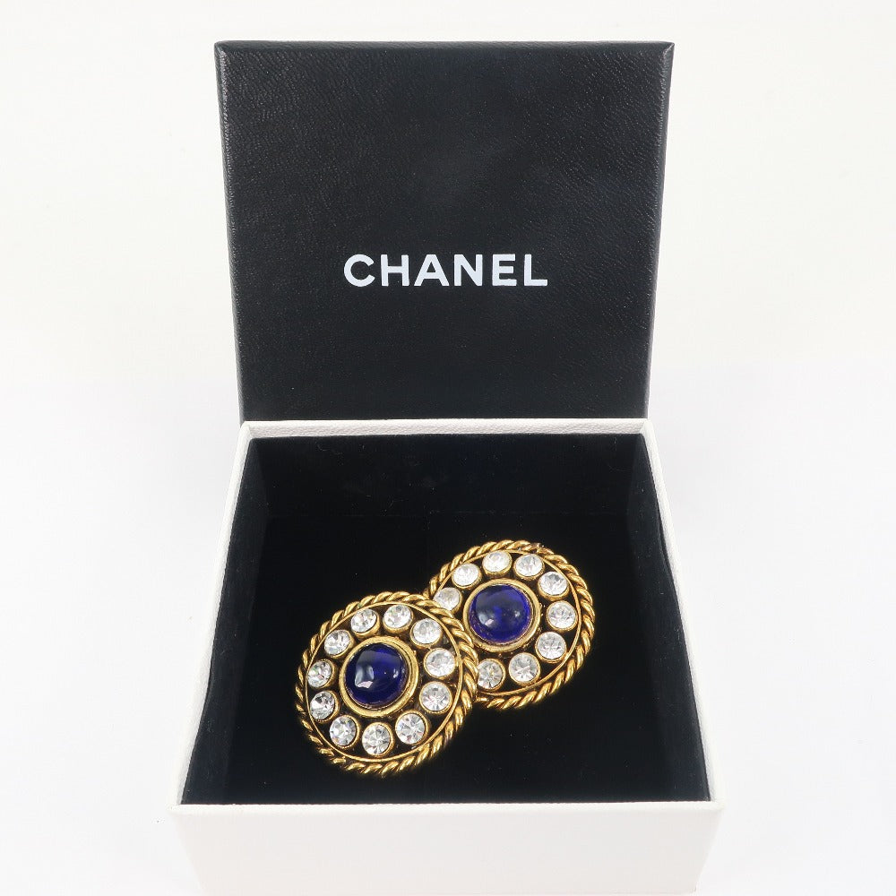 Chanel Gold Plated Rhinestone Earrings