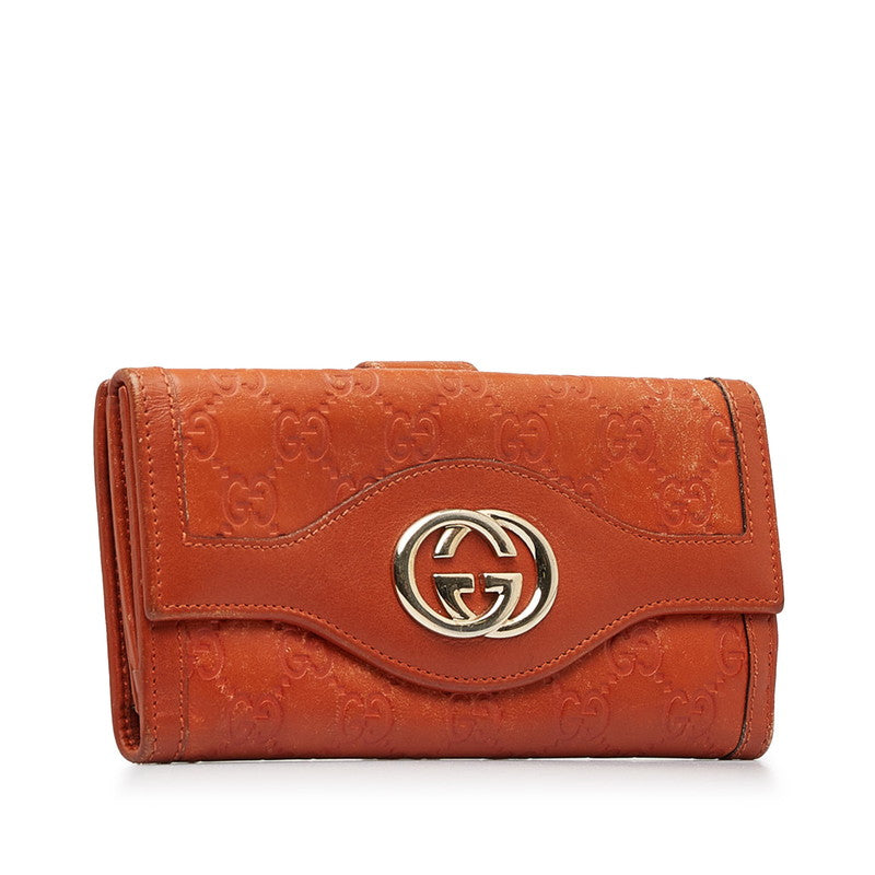 Gucci Leather GG Shima Long Wallet 282426 in Good Condition