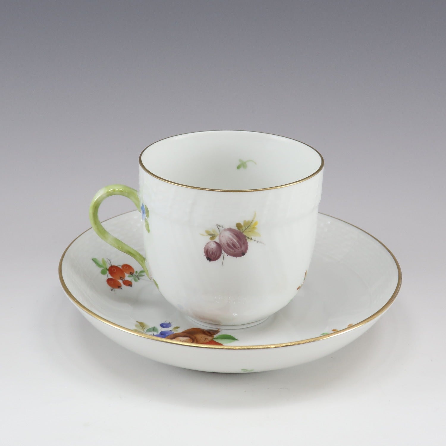 Herend Porcelain Fruit Composition Cup & Saucer