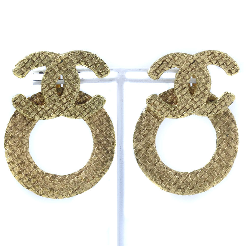 Chanel Coco Mark Gold Plated Earrings