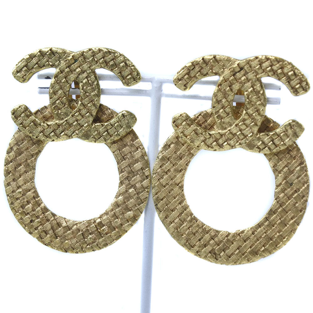 Chanel Coco Mark Gold Plated Earrings