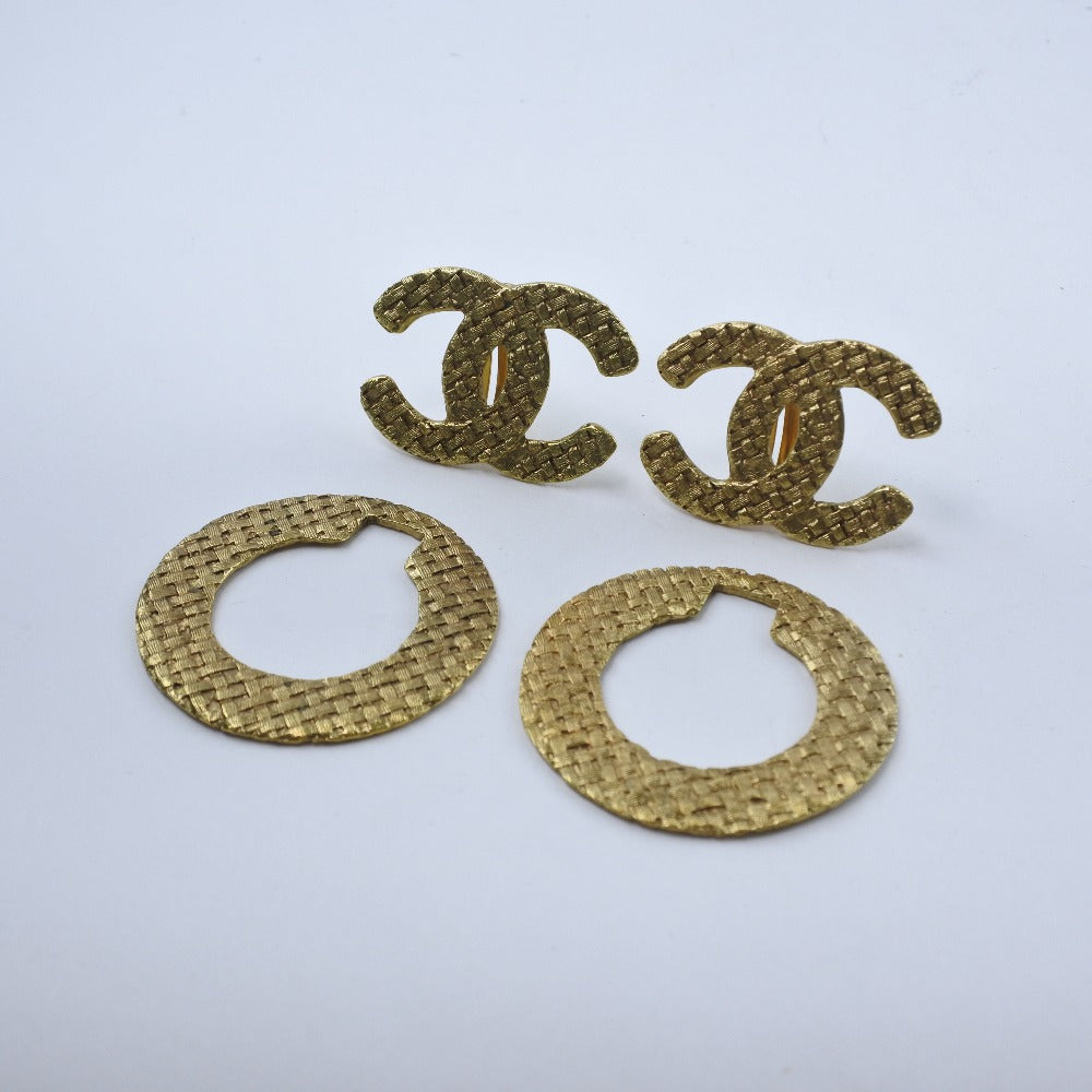 Chanel Coco Mark Gold Plated Earrings