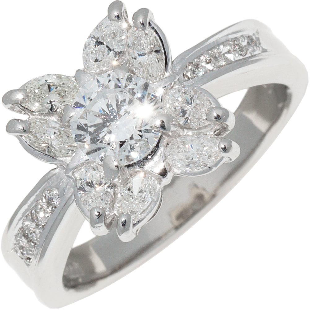 Pt900 Platinum Diamond Ring 0.55ct 0.57ct Size 11