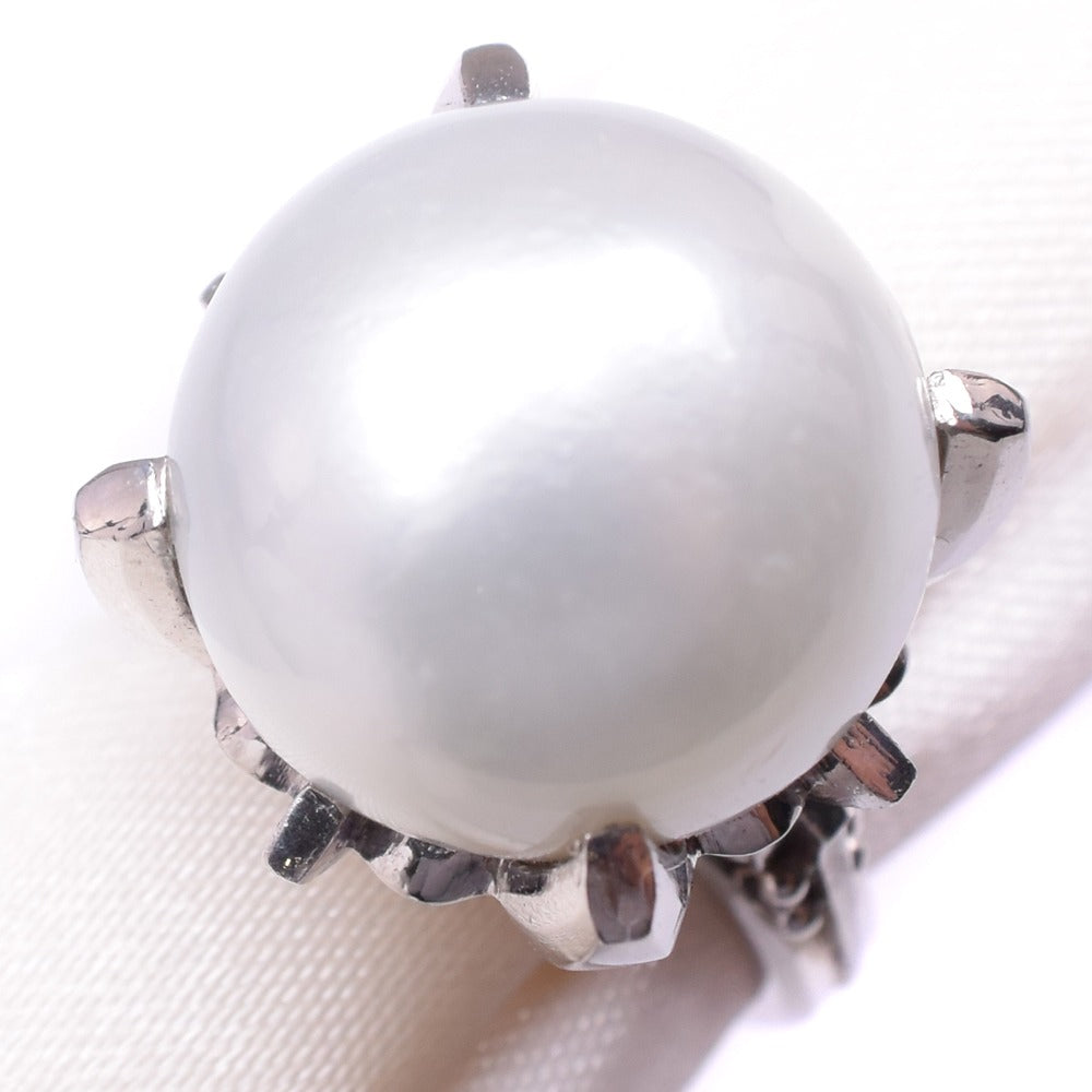 [LuxUness]  Ladies' Platinum Pt900 Pearl Ring, Size 9, Excellent Pre-owned Conditions Metal Ring in Good condition