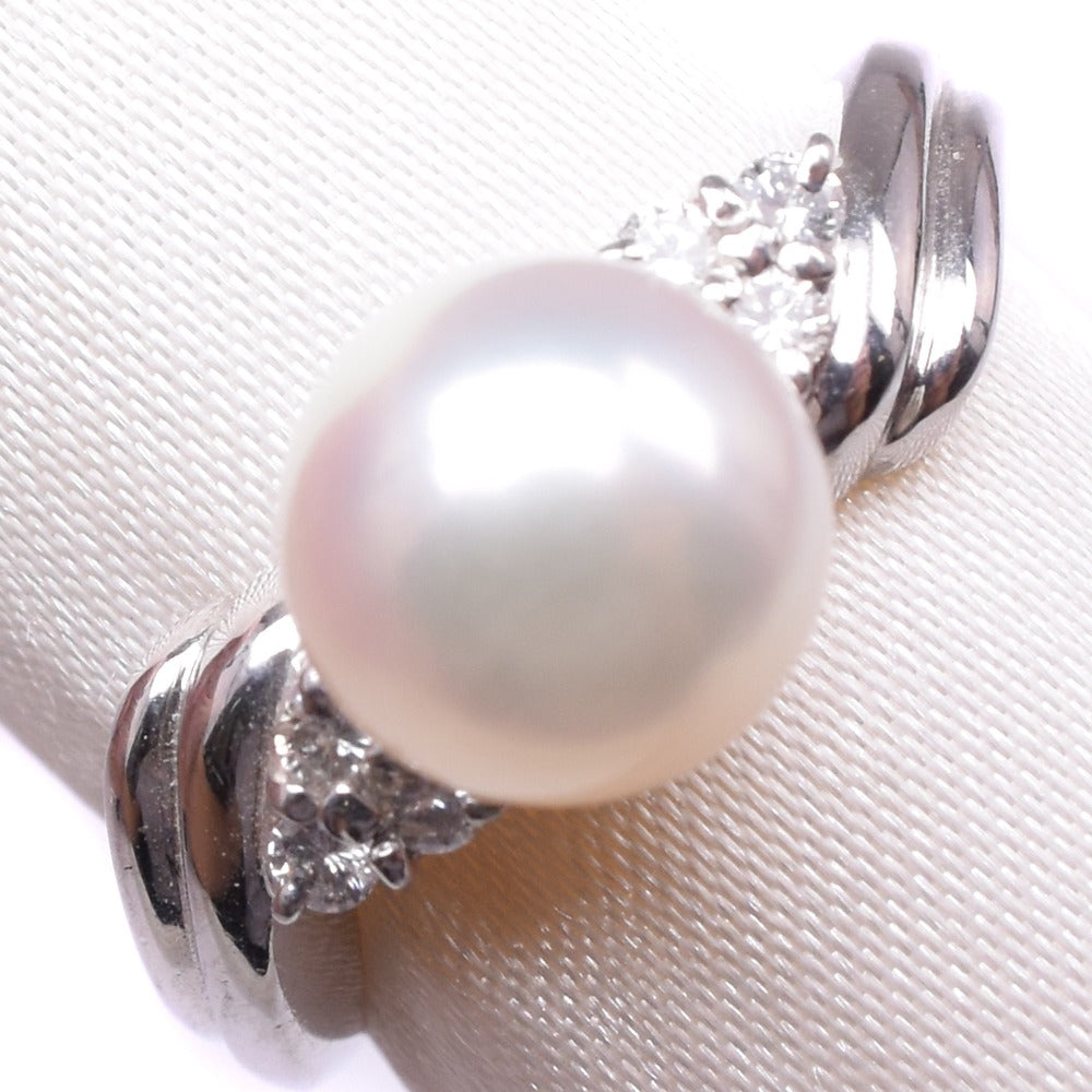 Pearl Diamond Ring Pt850 Platinum