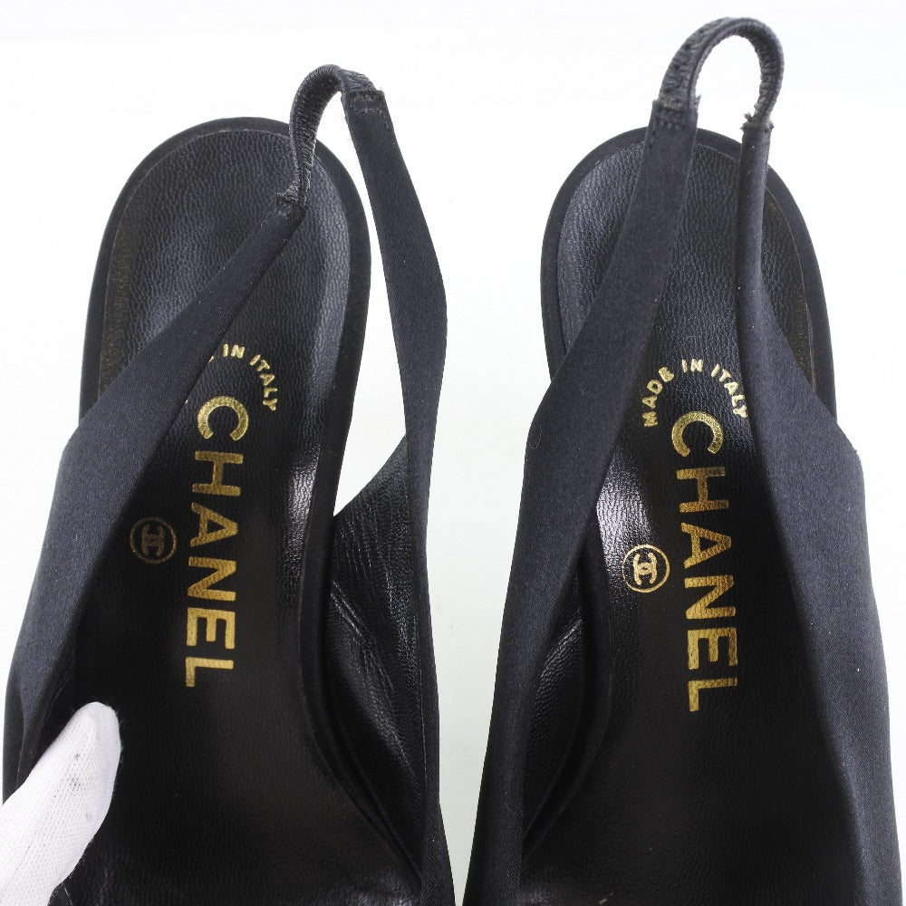 Chanel Satin Sandals Black Women