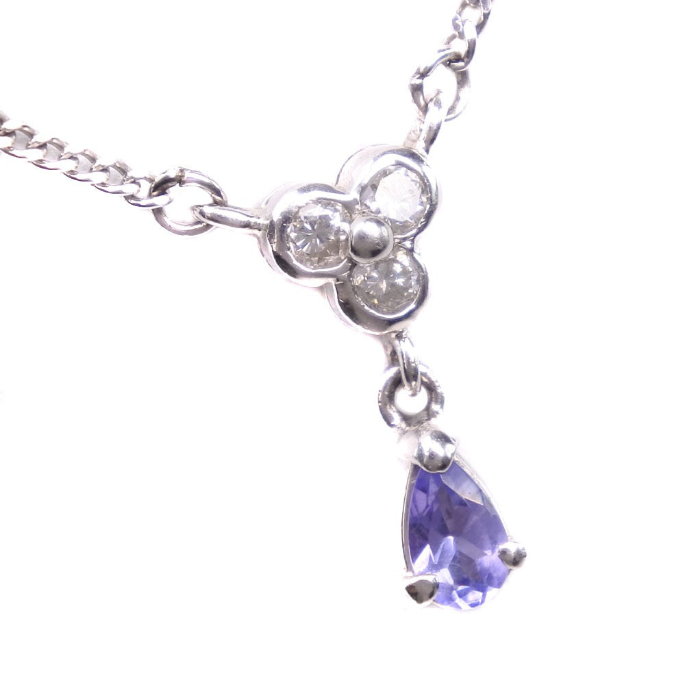 Platinum Pt850 Tanzanite Diamond Necklace