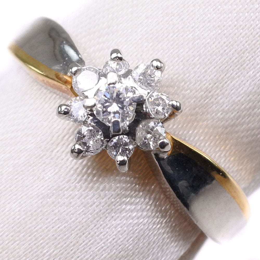 Size 13 Ring K18 Gold & Pt900 Platinum with 0.22 Diamond for Ladies | Second Hand | SA Grade