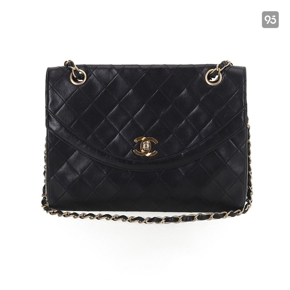 Chanel CC Quilted Leather Flap Bag Leather Shoulder Bag in Very Good Condition