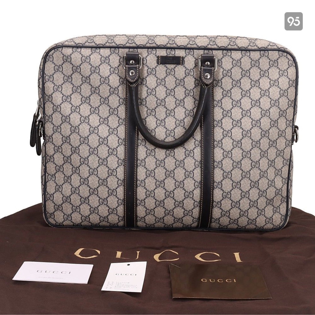 Gucci GG Supreme Canvas Briefcase Canvas Business Bag 223667 in Great Condition