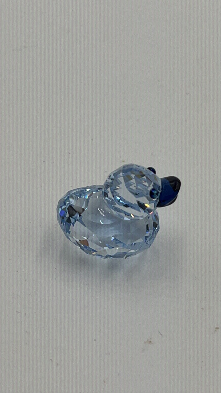 LuxUness  Swarovski Blue Duck Ornament (Grade A, with Box) Gold-plated metal in Great Condition