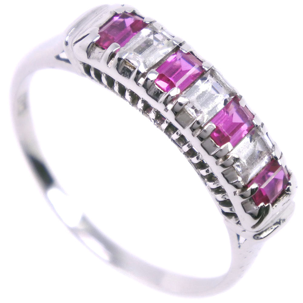 K14 White Gold Ruby Diamond Ring