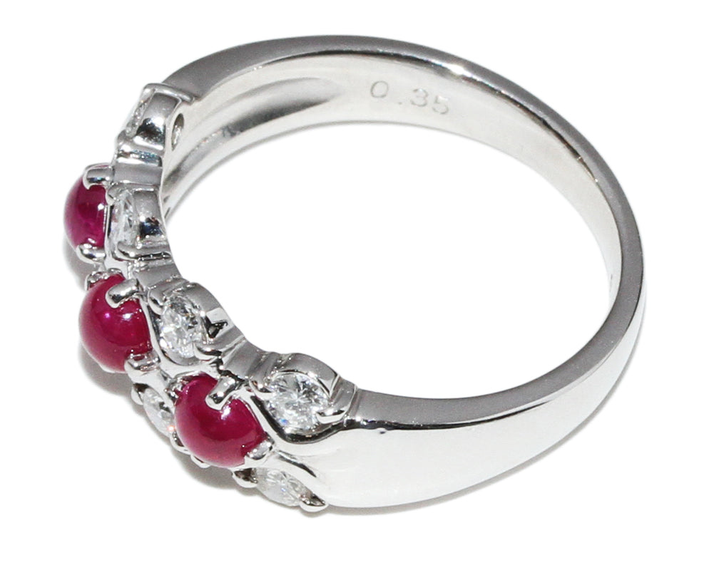 Pt900 Platinum Ruby 0.84ct/Diamond 0.35ct Ring Size 11.5 in Great Condition