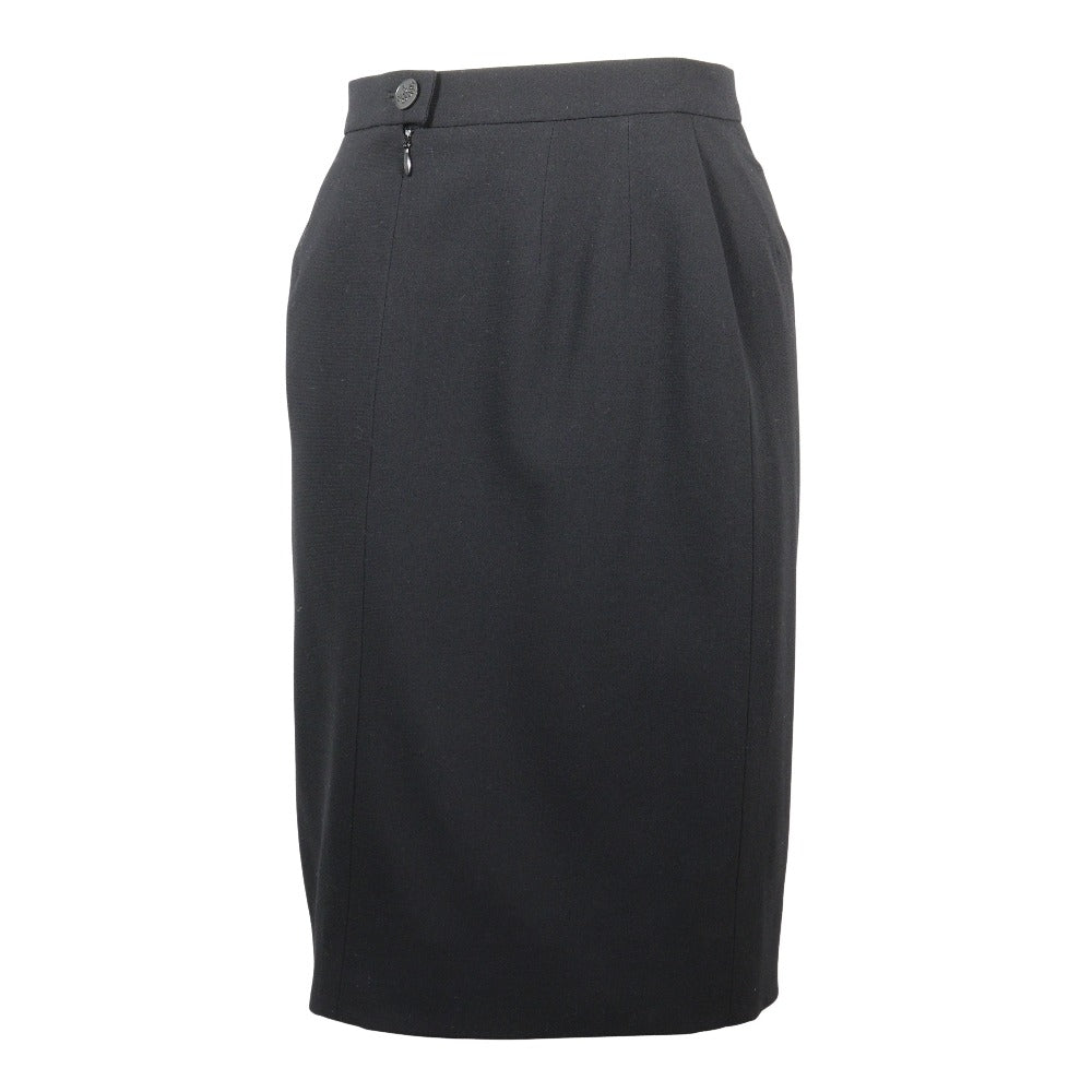 Chanel Wool Silk Skirt Black