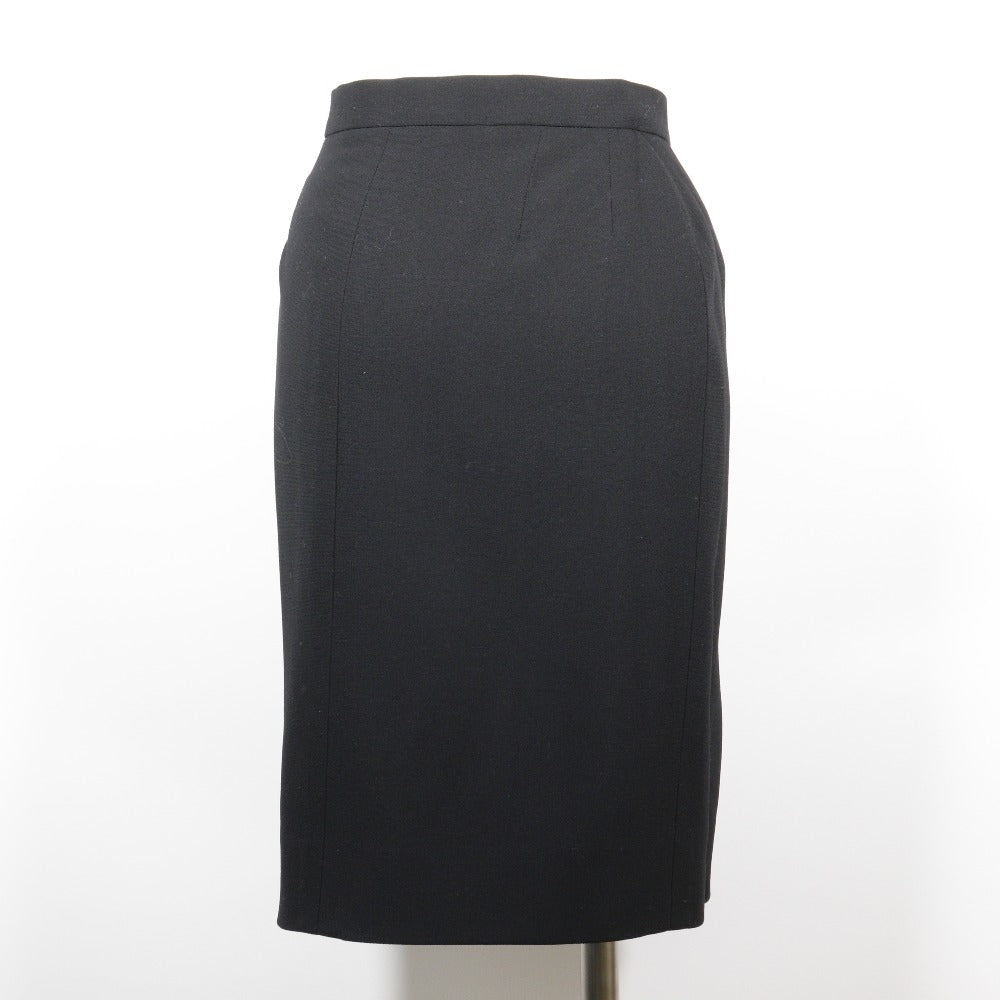 Chanel Wool Silk Skirt Black